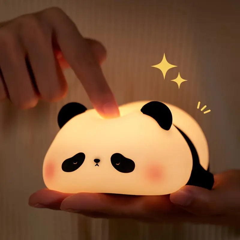Touch-Activated LED Lamp with USB Rechargeable Battery, Adorable Silicone Design for Bedroom Decor