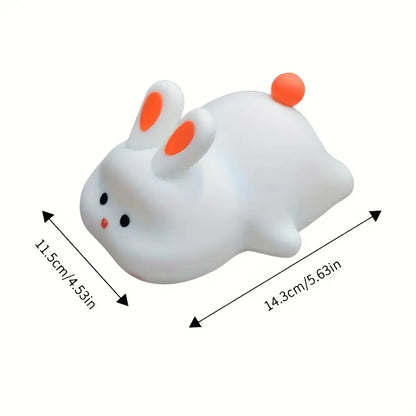 Touch-Activated LED Lamp with USB Rechargeable Battery, Adorable Silicone Design for Bedroom Decor