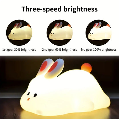 Touch-Activated LED Lamp with USB Rechargeable Battery, Adorable Silicone Design for Bedroom Decor
