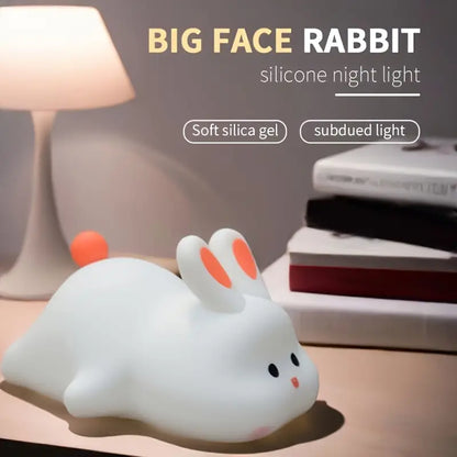 Touch-Activated LED Lamp with USB Rechargeable Battery, Adorable Silicone Design for Bedroom Decor